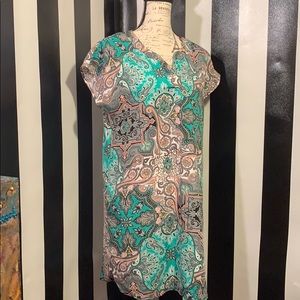 FREEWAY EMERALD GREEN PAISLEY TUNIC DEESS